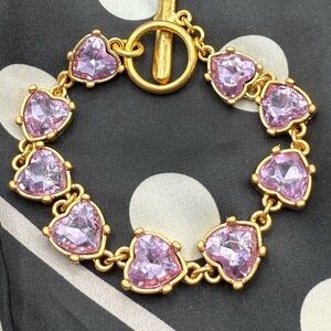 Oscar De La Renta Crystal Hearts Bracelet